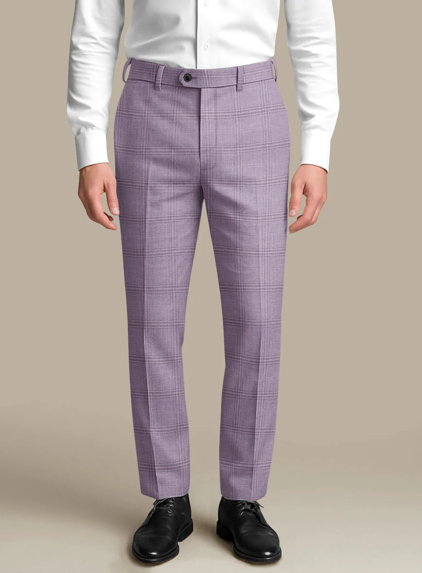 Italian Murano Esar Lavender Wool Linen Silk Pants