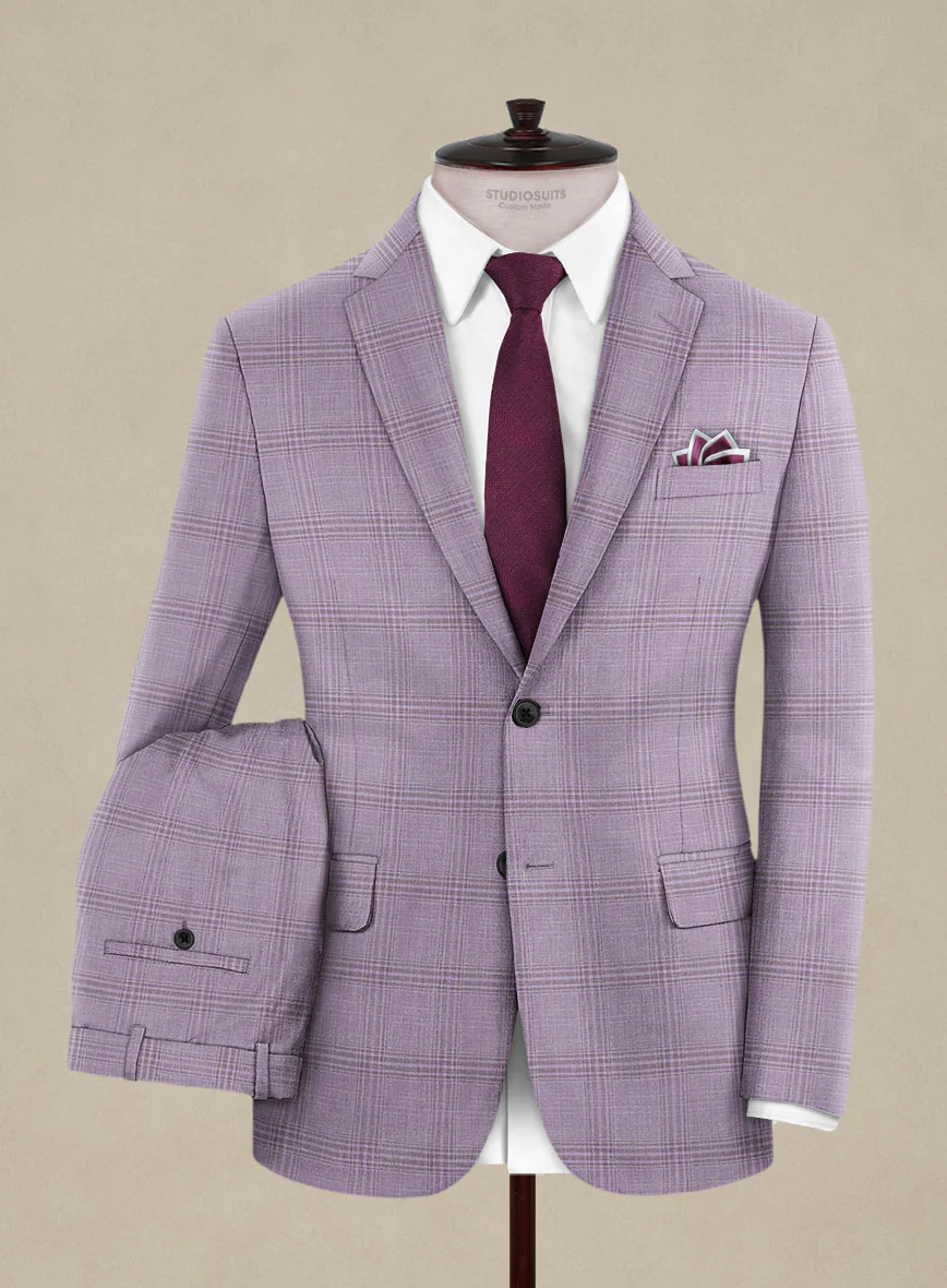 Italian Murano Esar Lavender Wool Linen Silk Suit - Image 2