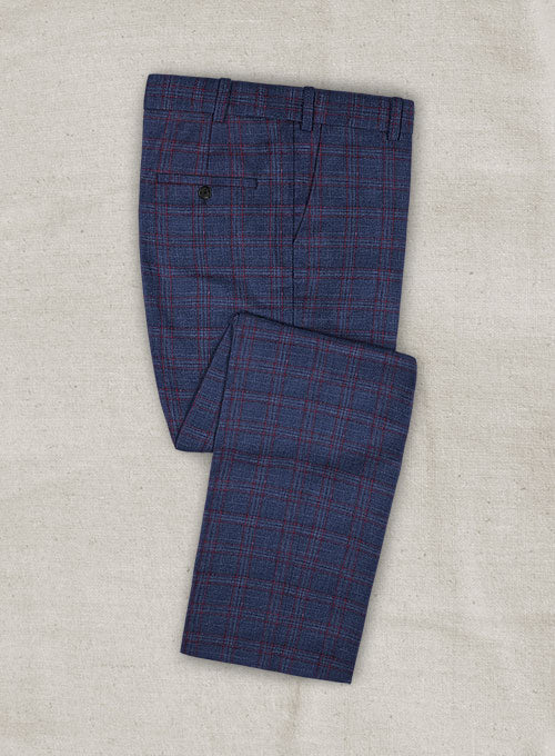 Italian Murano Fanado Blue Wool Linen Pants