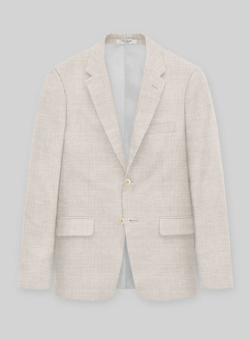 Italian Murano Fawn Wool Linen Jacket