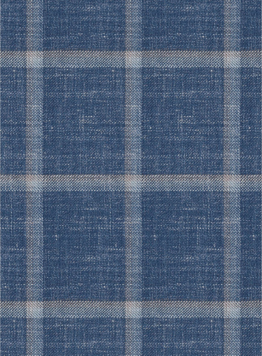 Italian Murano Geoia Blue Wool Linen Pants - Image 2