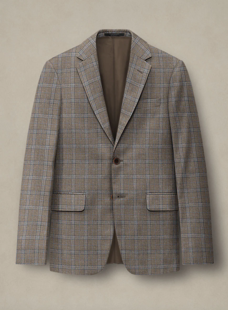 Italian Murano Igelu Brown Wool Linen Silk Jacket