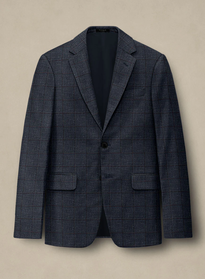Italian Murano Ili Blue Wool Linen Silk Jacket