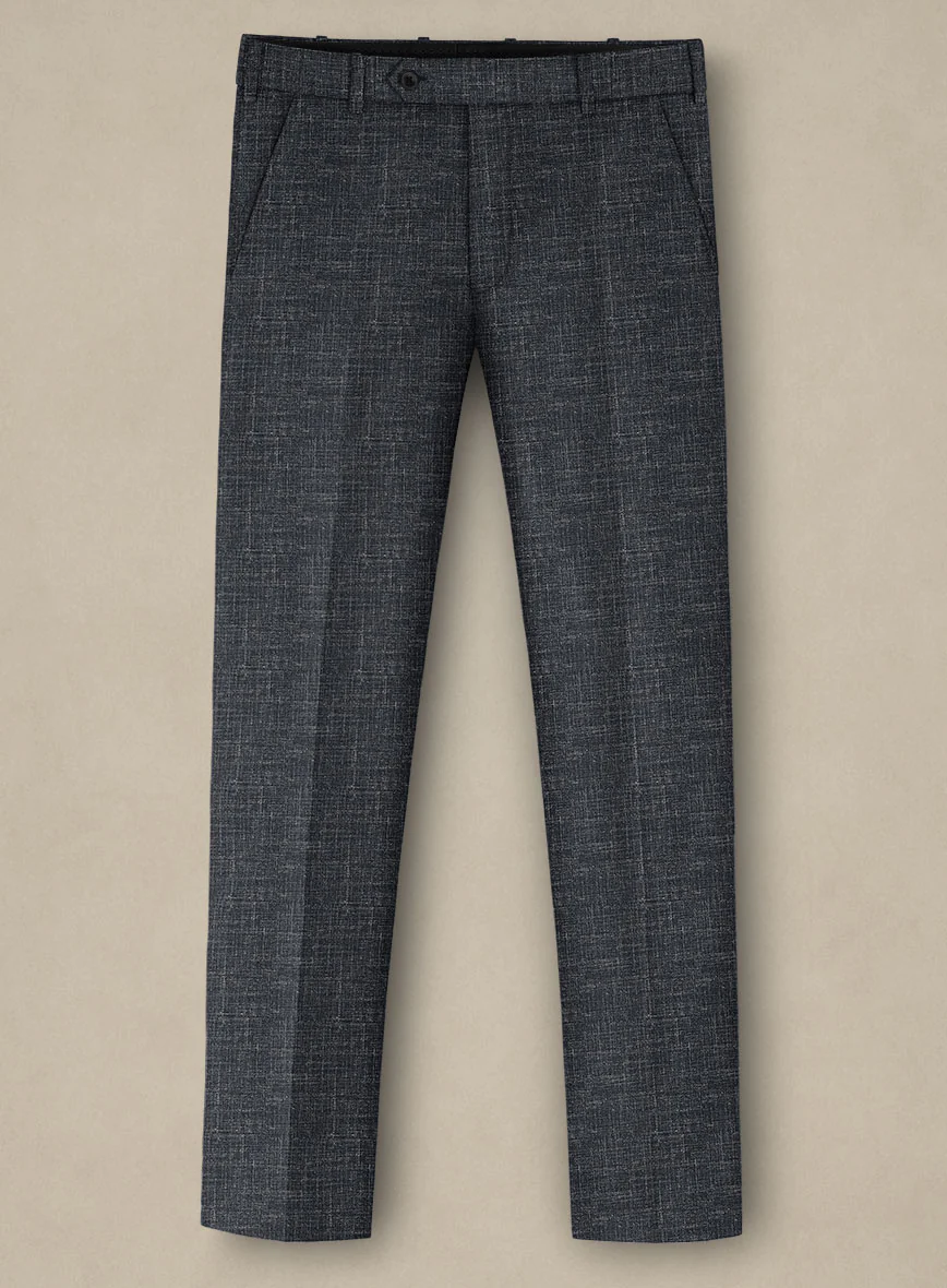Italian Murano Indigo Blue Wool Linen Pants - Image 2