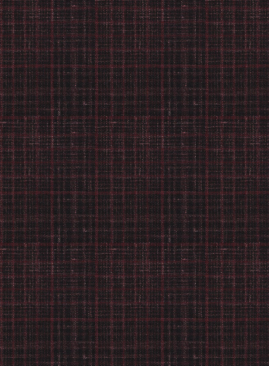Italian Murano Irgo Checks Wool Linen Silk Pants - Image 3