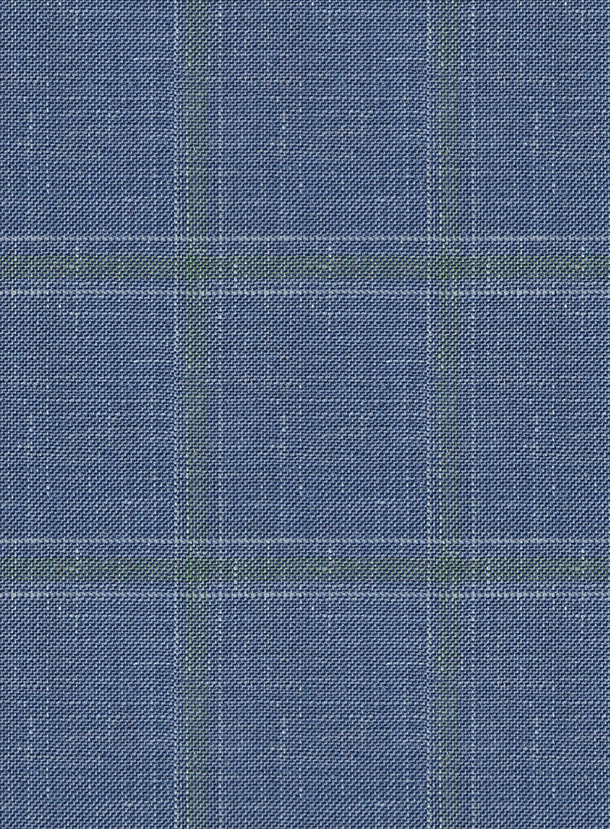 Italian Murano Ivarno Blue Wool Linen Silk Pants - Image 3