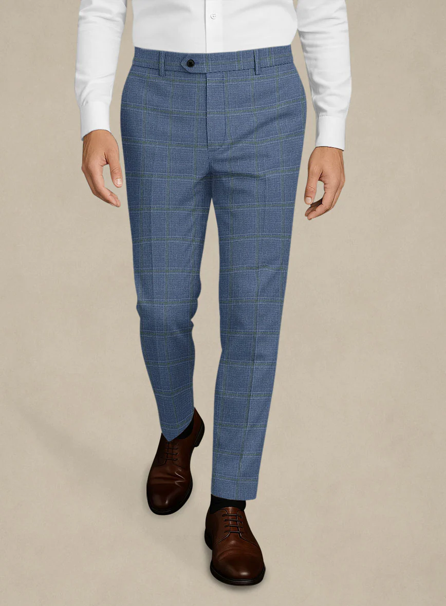 Italian Murano Ivarno Blue Wool Linen Silk Suit - Image 5