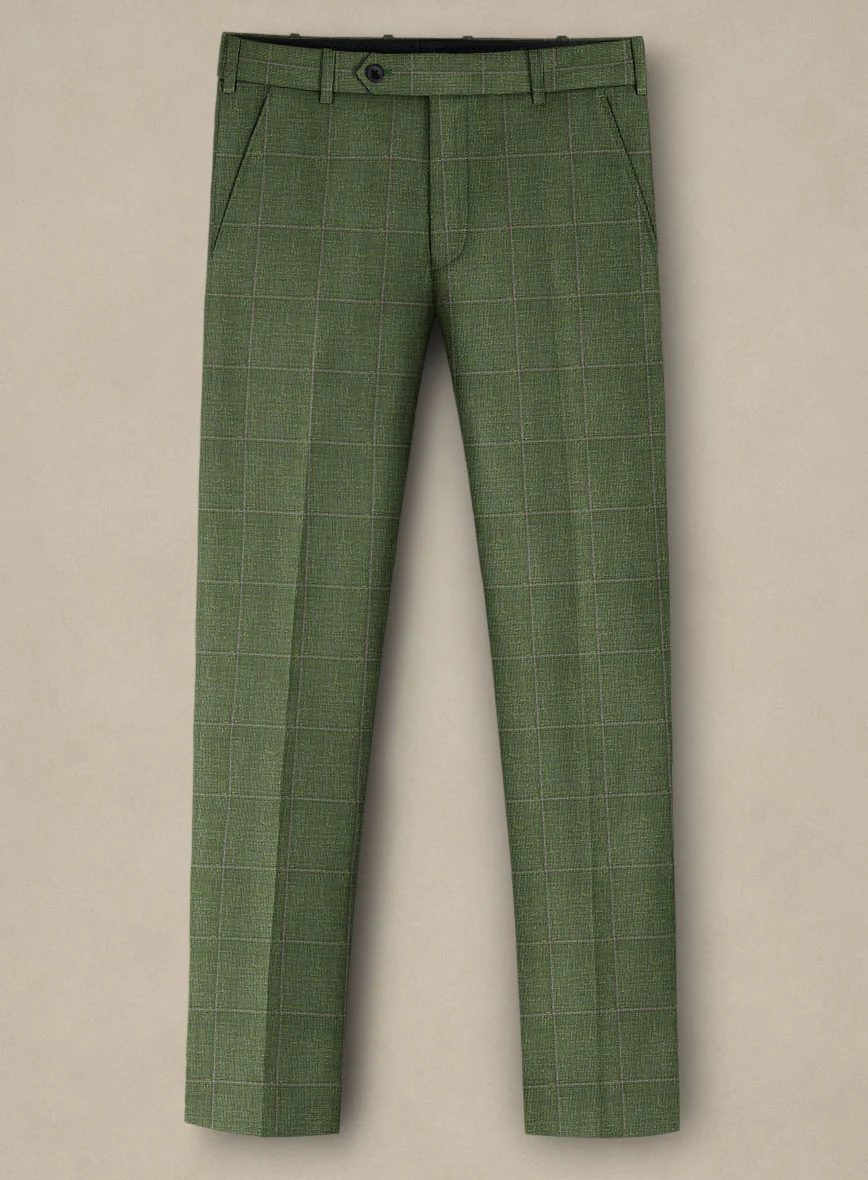 Italian Murano Josaya Green Wool Linen Silk Suit - Image 4