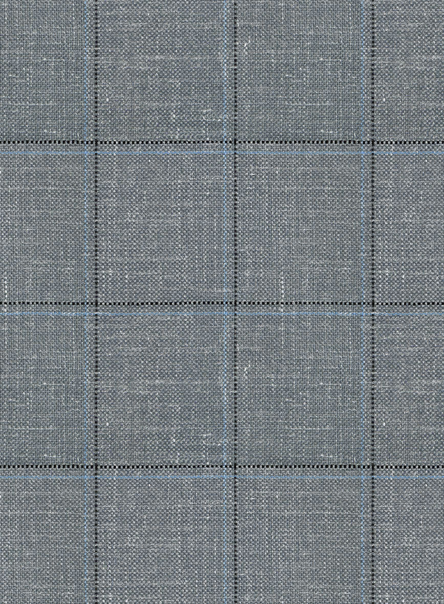 Italian Murano Light Gray Wool Linen Silk Jacket - Image 3