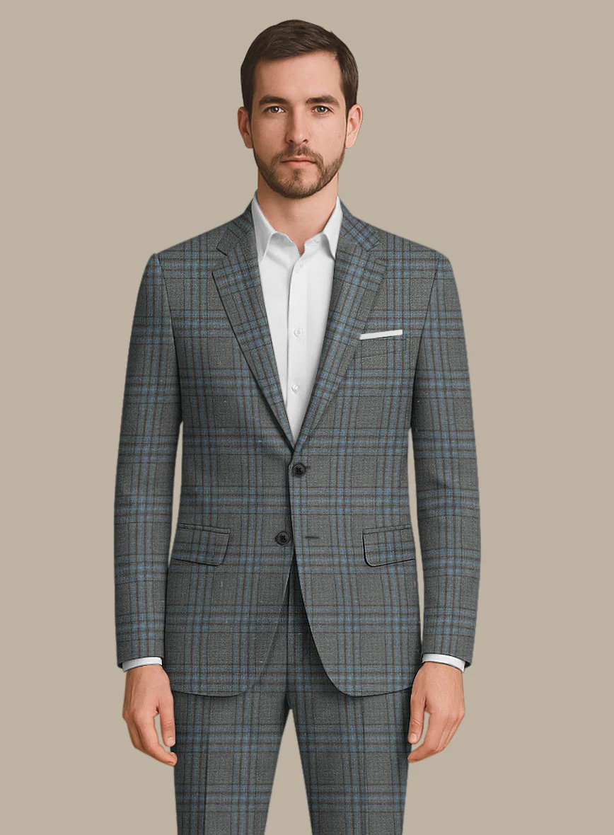 Italian Murano Livado Gray Wool Linen Silk Jacket - Image 2