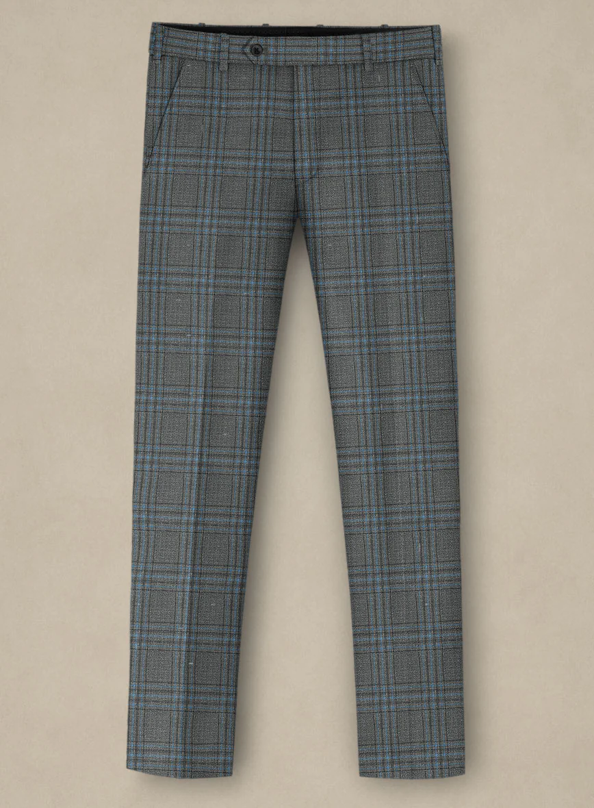 Italian Murano Livado Gray Wool Linen Silk Pants - Image 2
