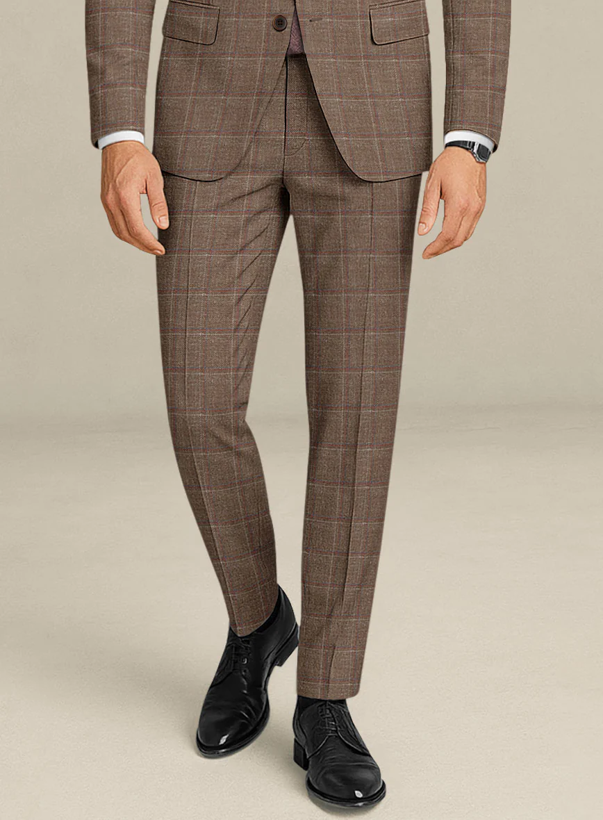 Italian Murano Manole Brown Wool Linen Silk Pants