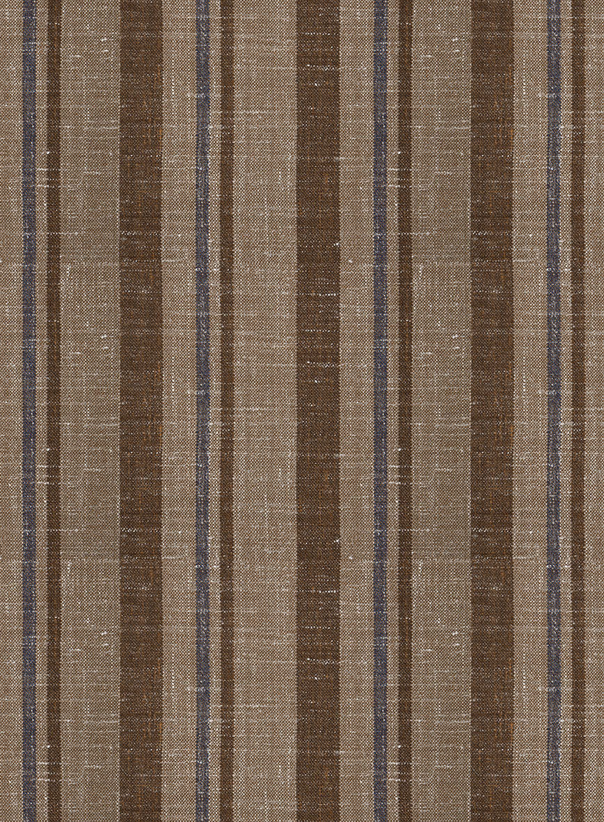 Italian Murano Omini Stripe Wool Linen Silk Pants - Image 3