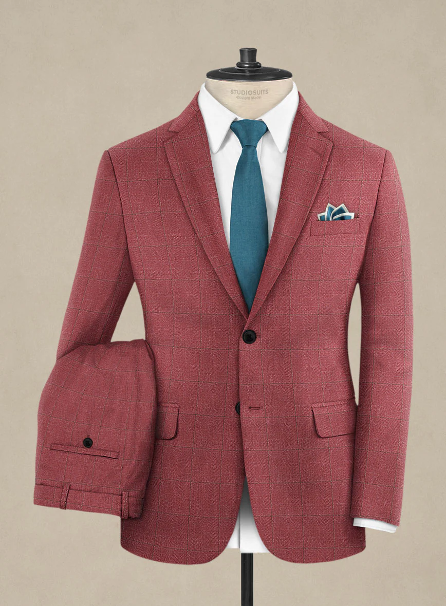 Italian Murano Radon Pink Wool Linen Silk Suit - Image 2