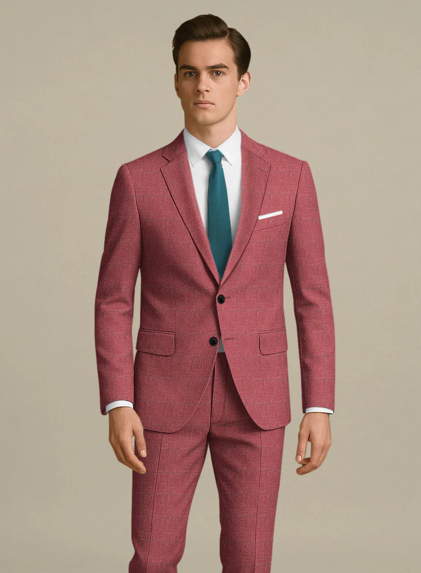 Italian Murano Radon Pink Wool Linen Silk Suit - Image 3