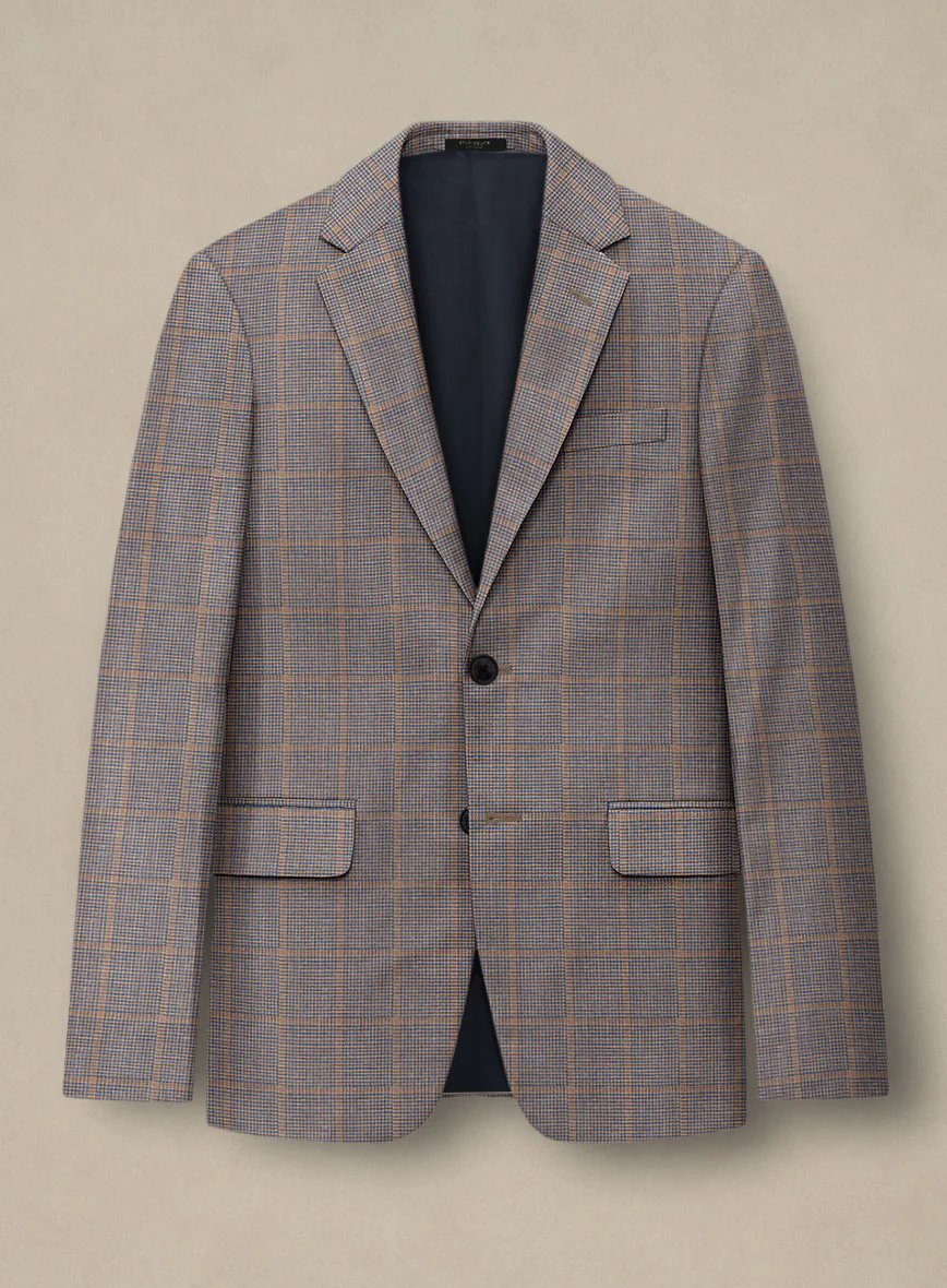 Italian Murano Satie Houndstooth Wool Linen Silk Jacket