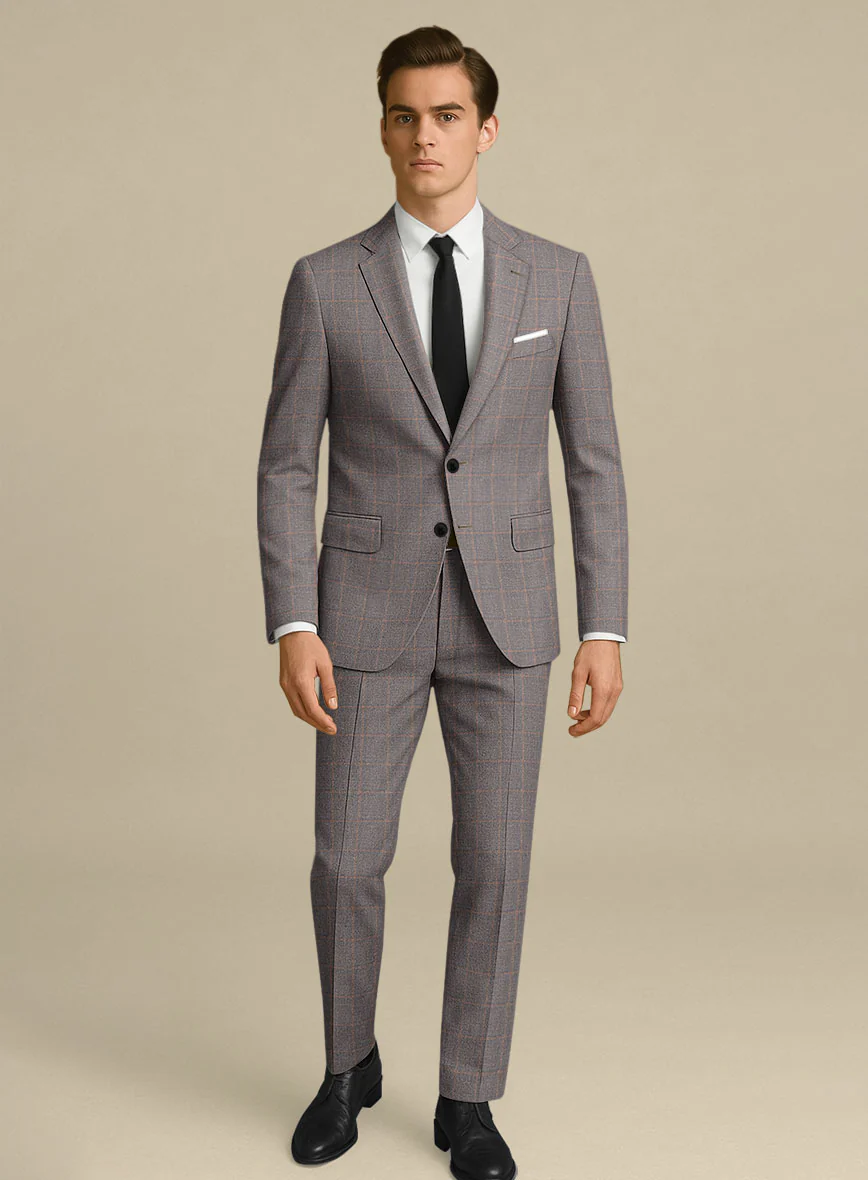 Italian Murano Satie Houndstooth Wool Linen Silk Suit
