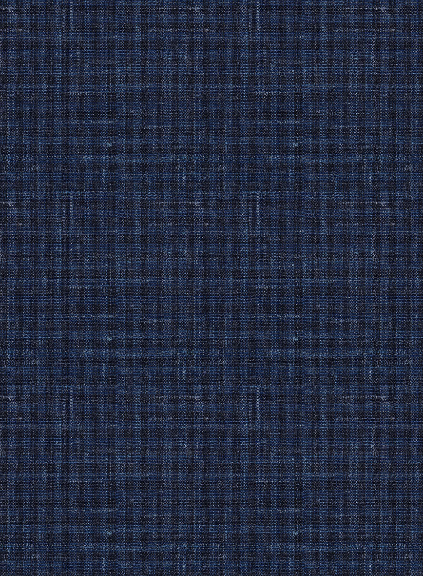 Italian Murano Zonla Blue Wool Linen Suit - Image 7