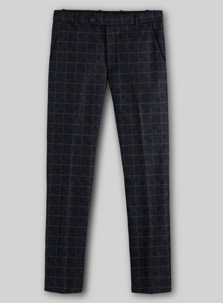 Italian Navy Terra Check Tweed Pants - Image 2