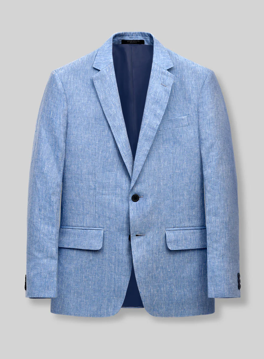 Italian Nile Blue Linen Suit - Image 4