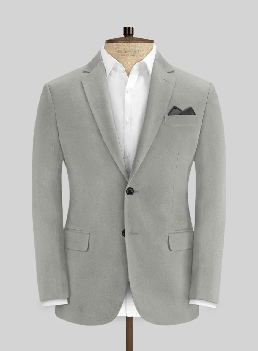 Italian Petrol Gray Cotton Stretch Jacket