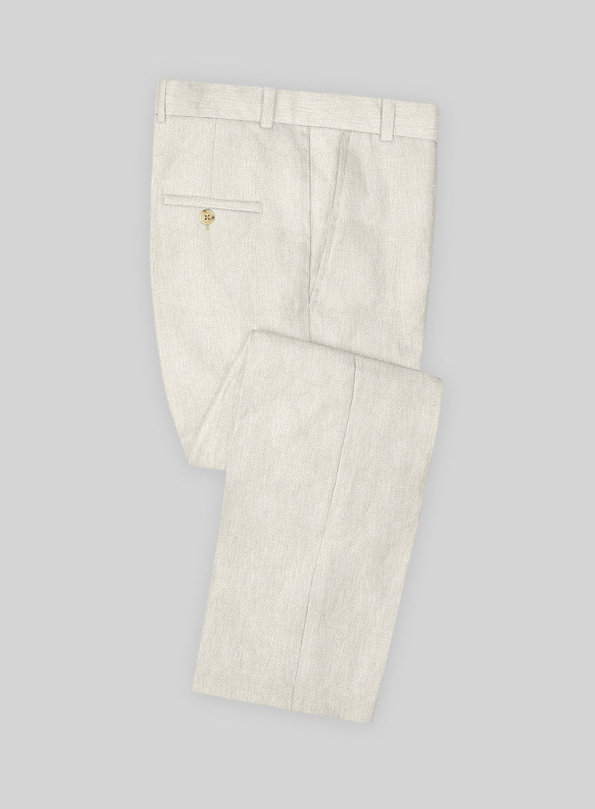 Italian Prato Beige Dobby Linen Suit - Image 5