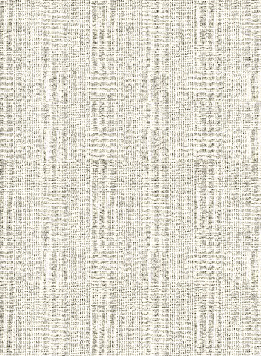 Italian Prato Beige Glen Linen Jacket - Image 2