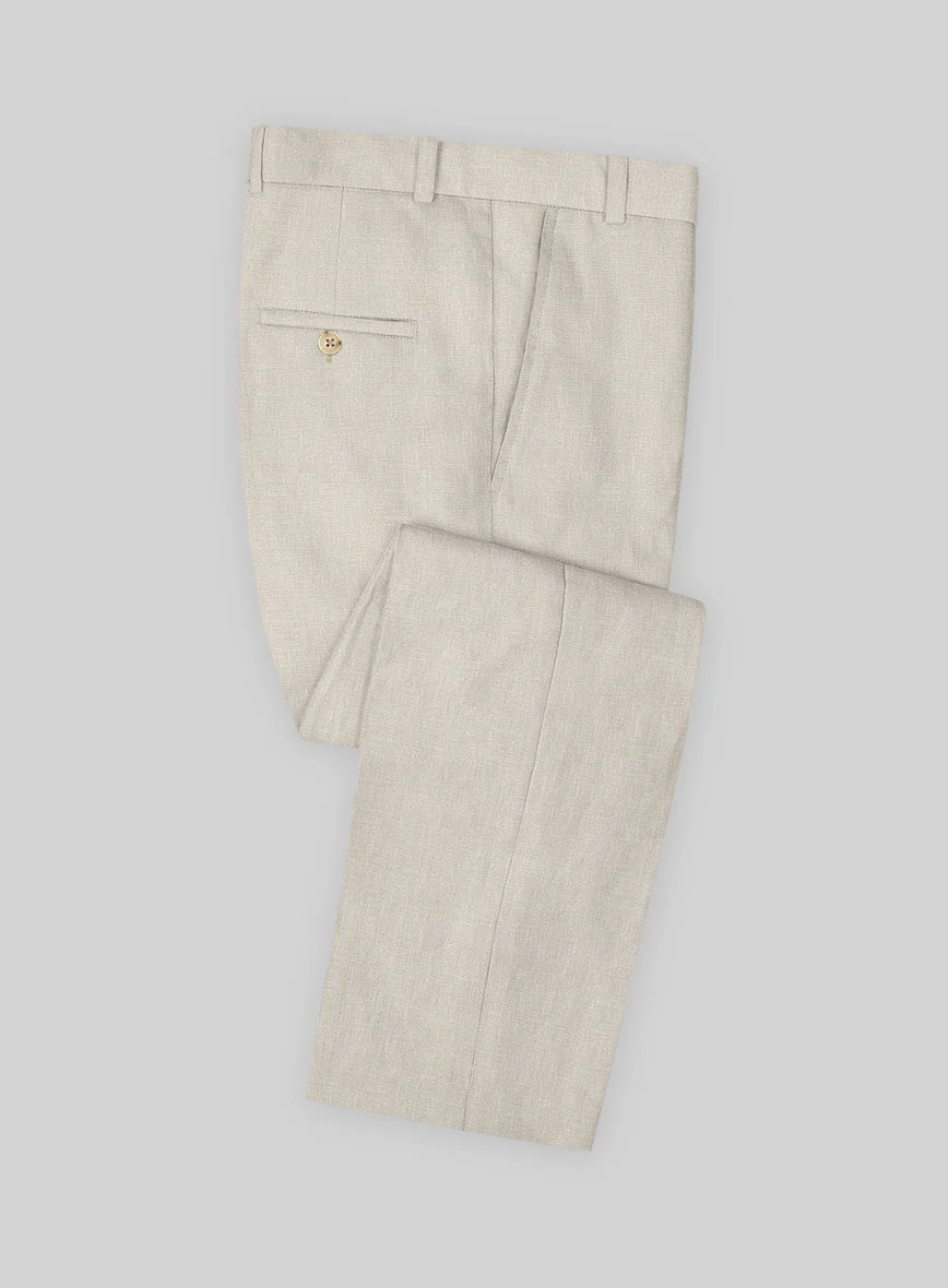 Italian Prato Beige Linen Suit - Image 4