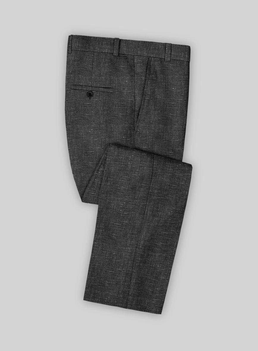 Italian Prato Black Chambray Linen Suit - Image 6