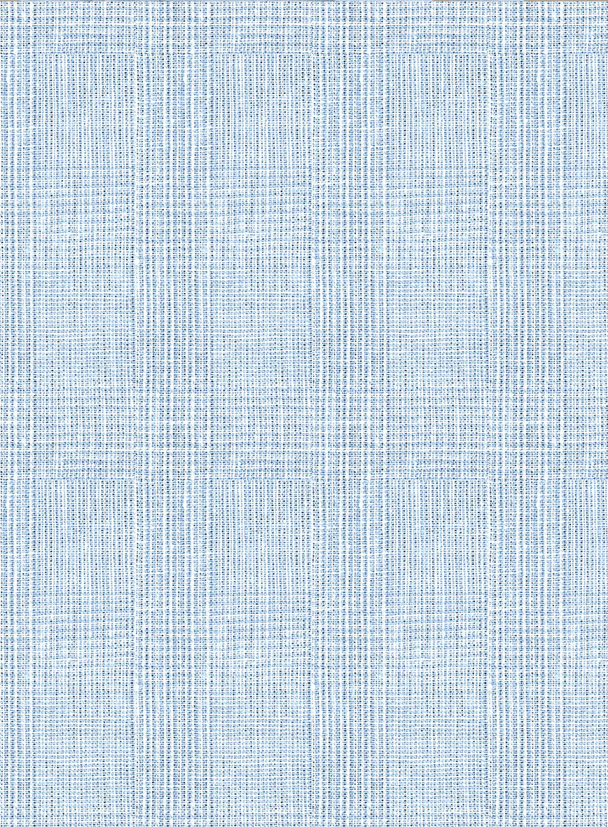Italian Prato Blue Glen Linen Pants - Image 2