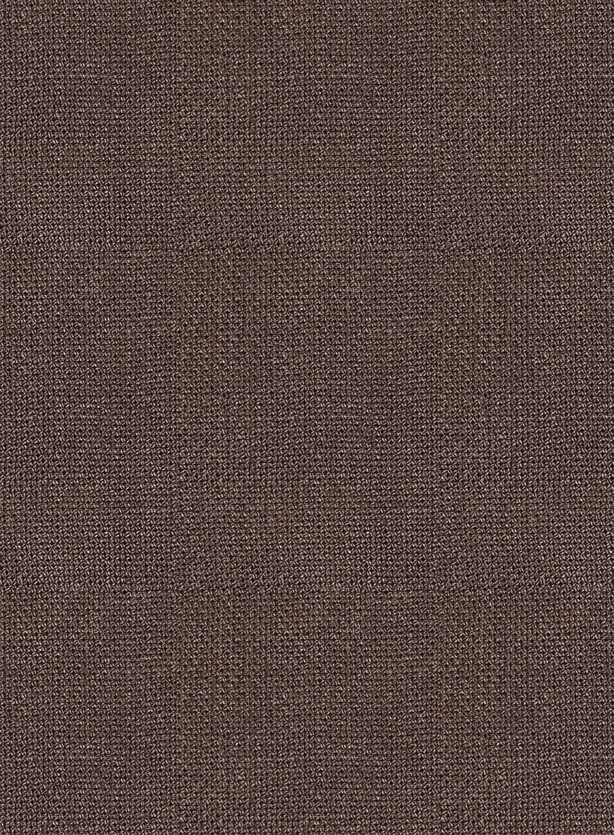 Italian Prato Brown Dobby Linen Pants - Image 3