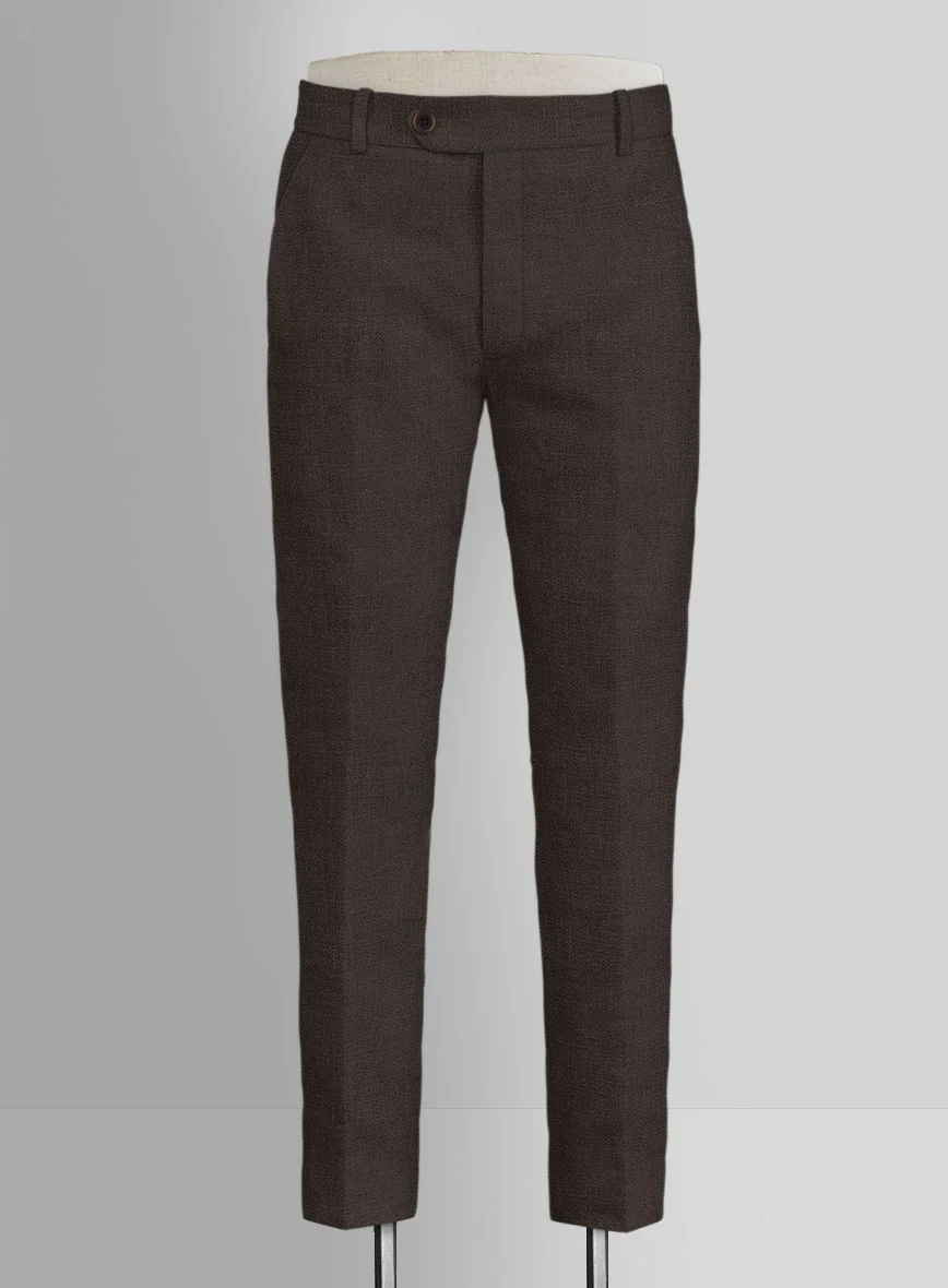 Italian Prato Brown Linen Pants - Image 2
