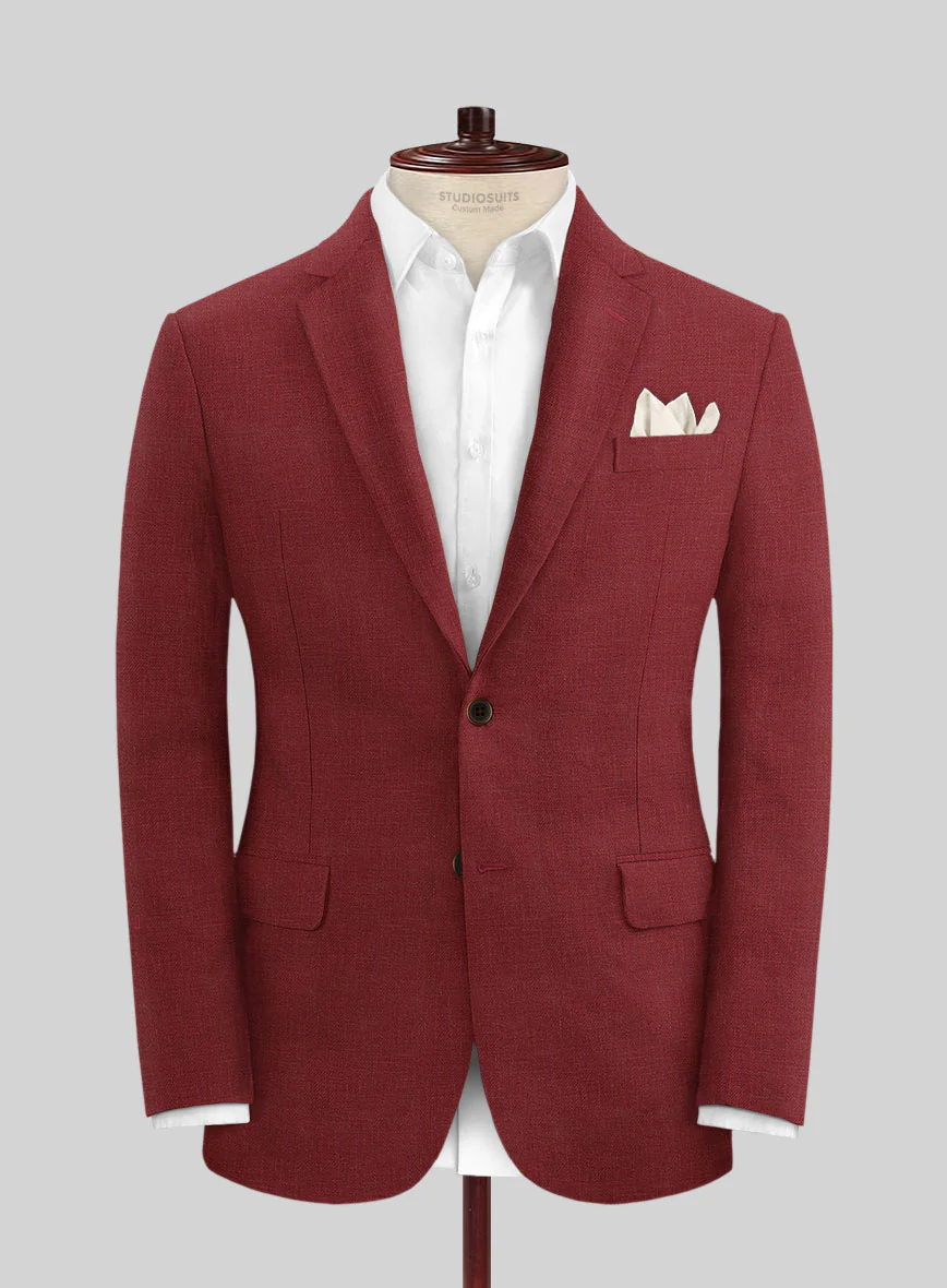 Italian Prato Burgundy Linen Jacket