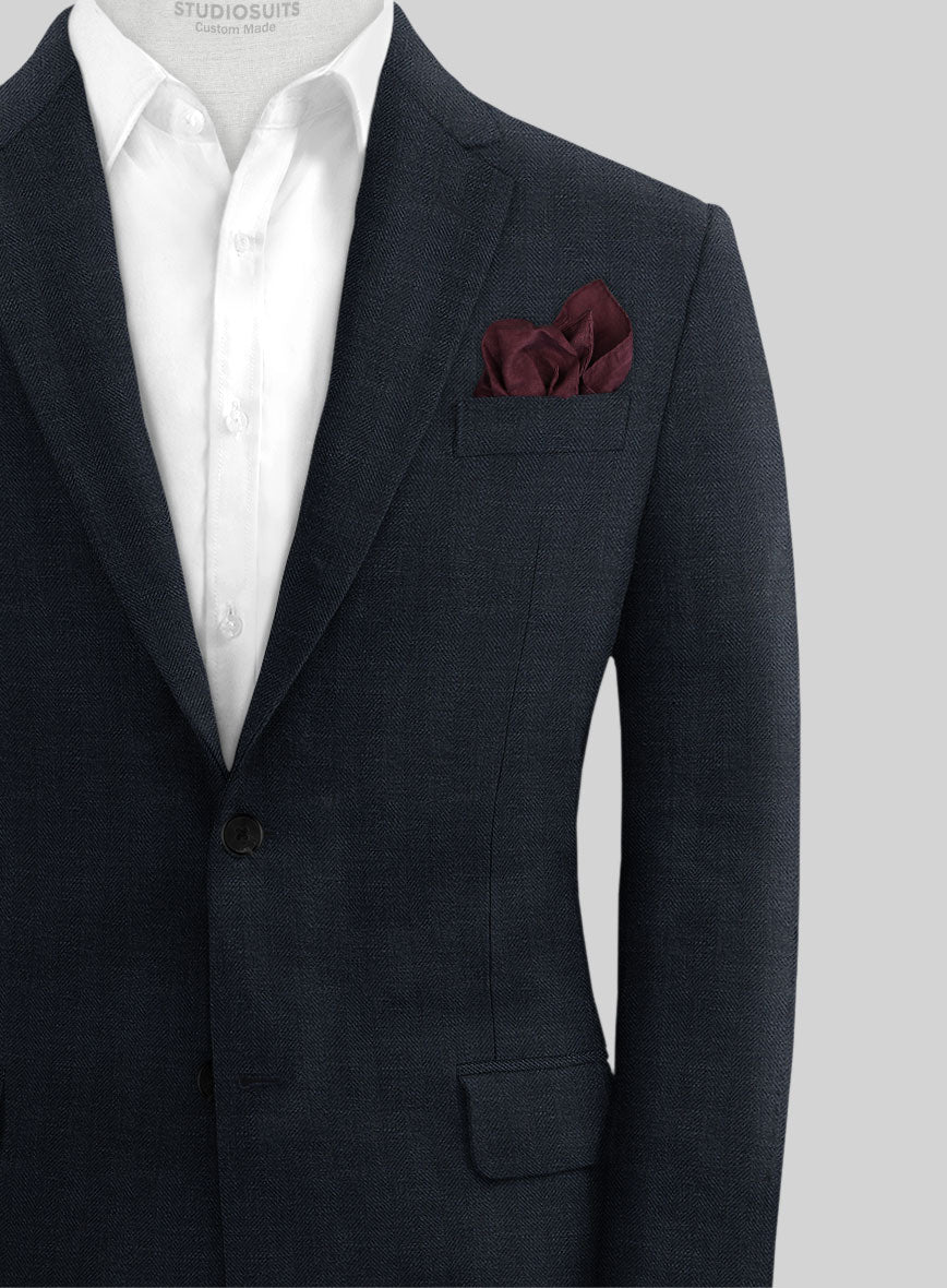 Italian Prato Diesel Blue Herringbone Linen Jacket - Image 2