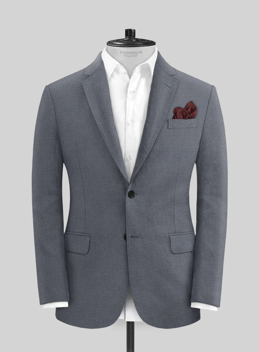 Italian Prato Gray Dobby Linen Jacket