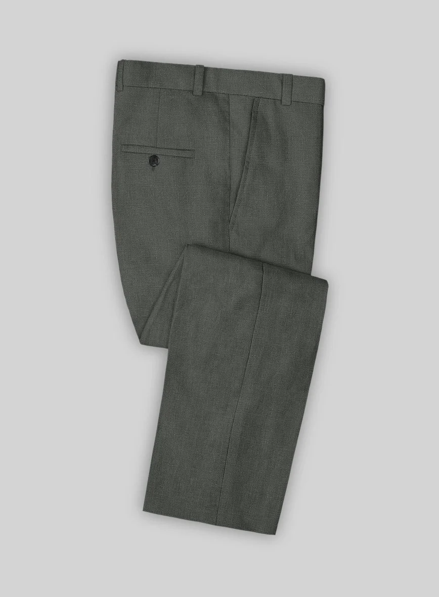 Italian Prato Gray Linen Suit - Image 5