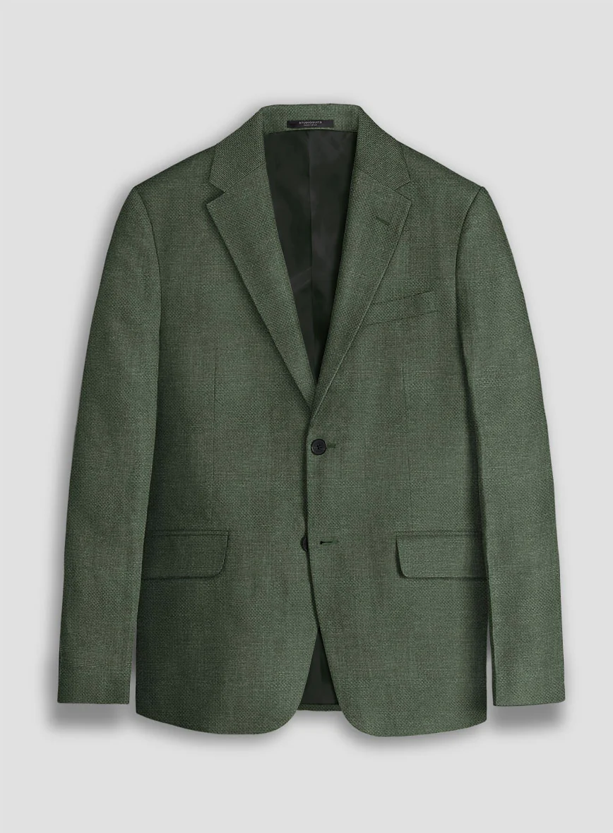 Italian Prato Green Dobby Linen Suit - Image 3