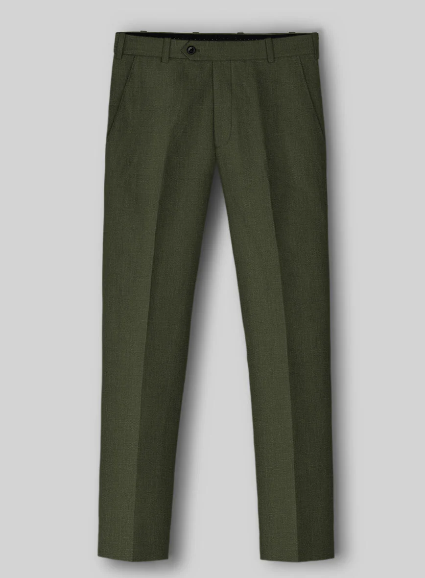 Italian Prato Green Linen Pants - Image 2