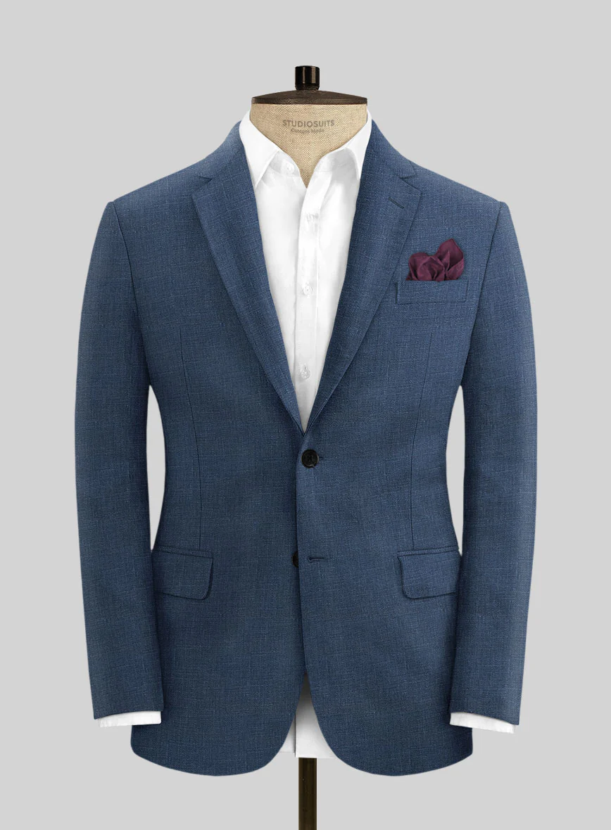 Italian Prato Indigo Blue Linen Suit - Image 3