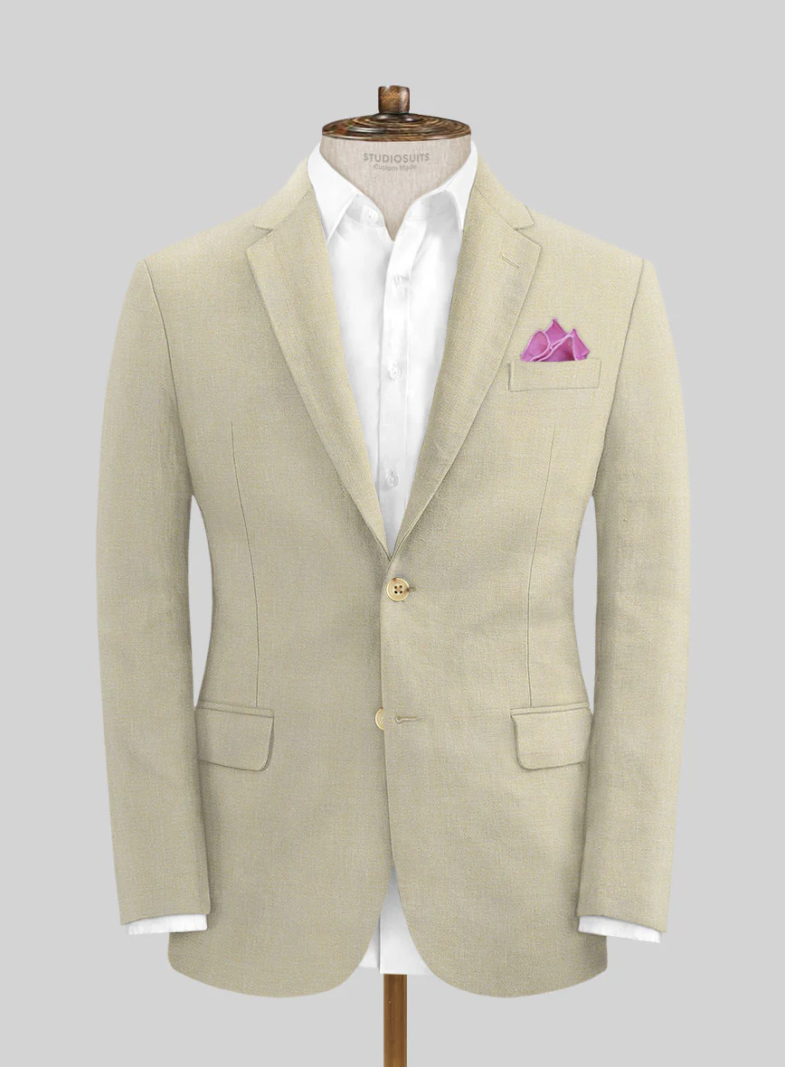 Italian Prato Khaki Linen Jacket