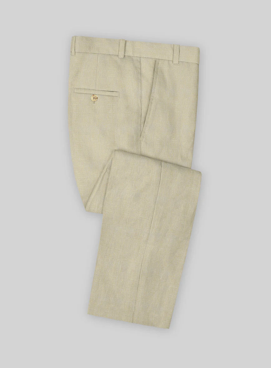 Italian Prato Khaki Linen Suit - Image 4