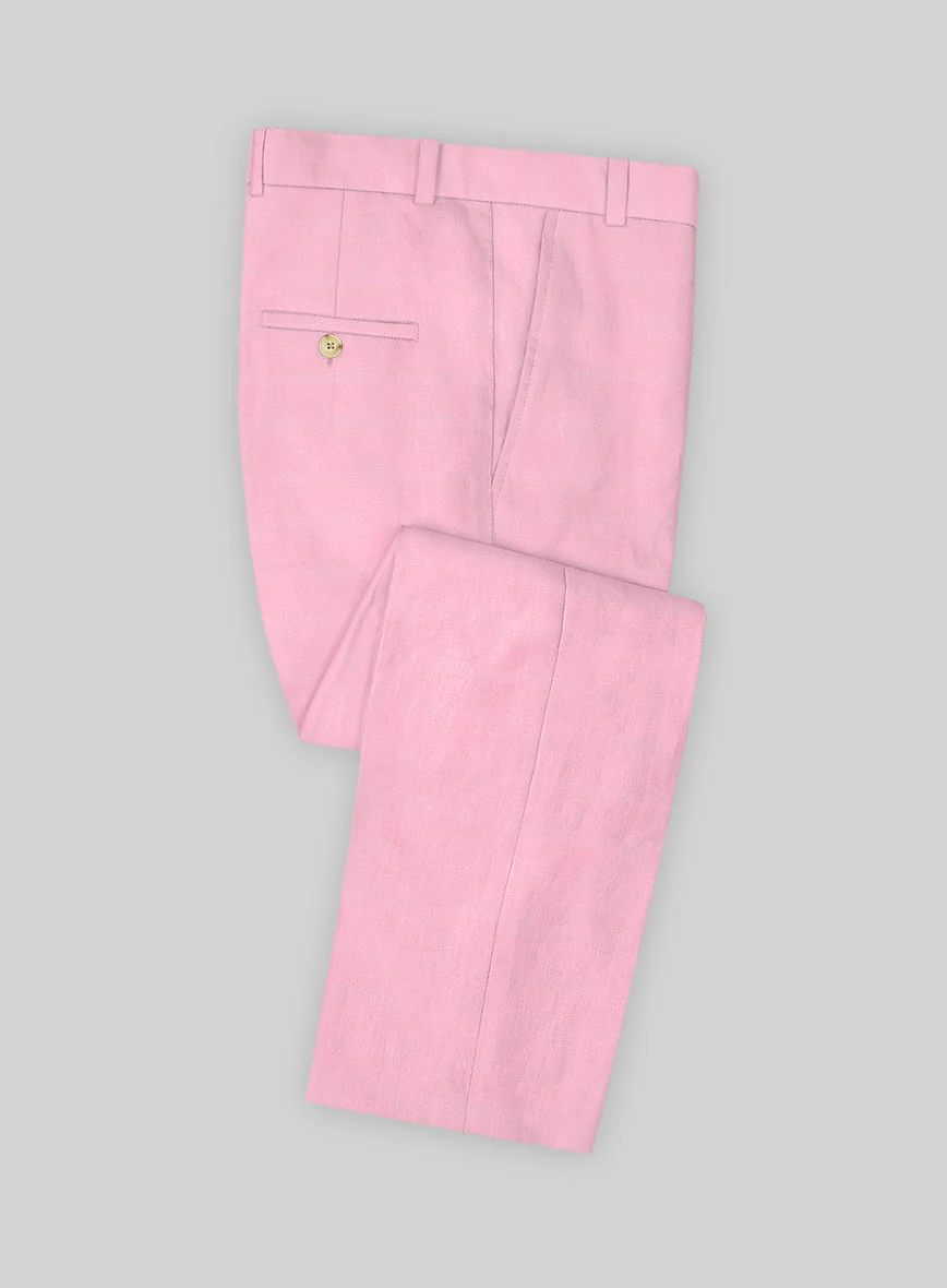 Italian Prato Pink Linen Suit - Image 5