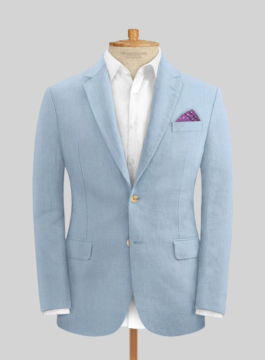 Italian Prato Powder Blue Linen Jacket
