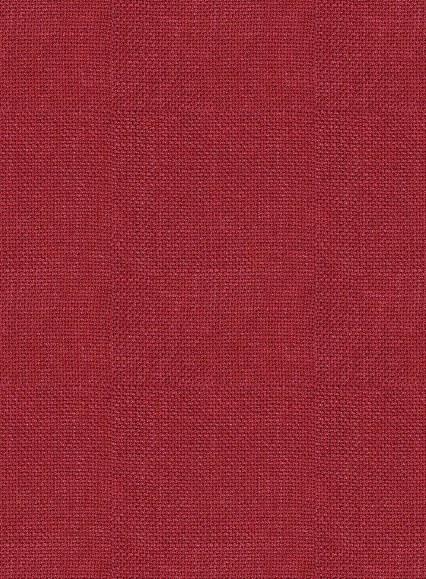 Italian Prato Red Dobby Linen Jacket - Image 2