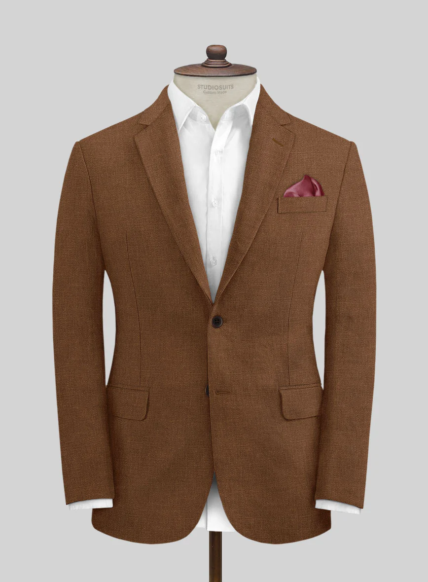 Italian Prato Rust Linen Jacket