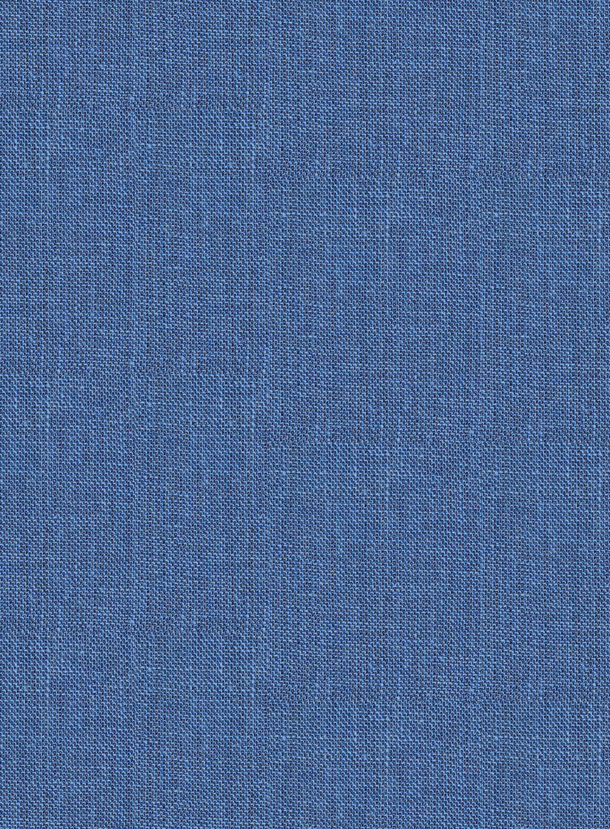 Italian Prato Sharkskin Blue Linen Suit - Image 6