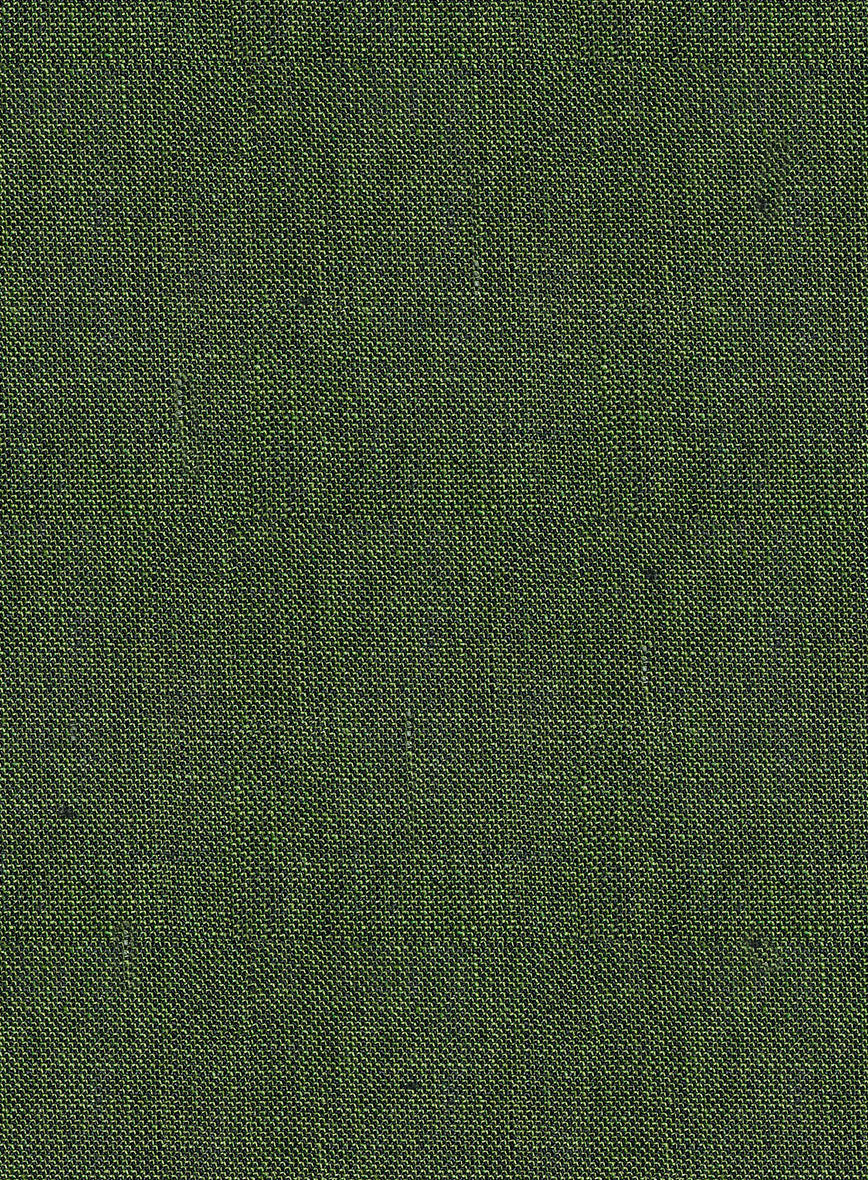 Italian Prato Sharkskin Green Linen Suit - Image 7