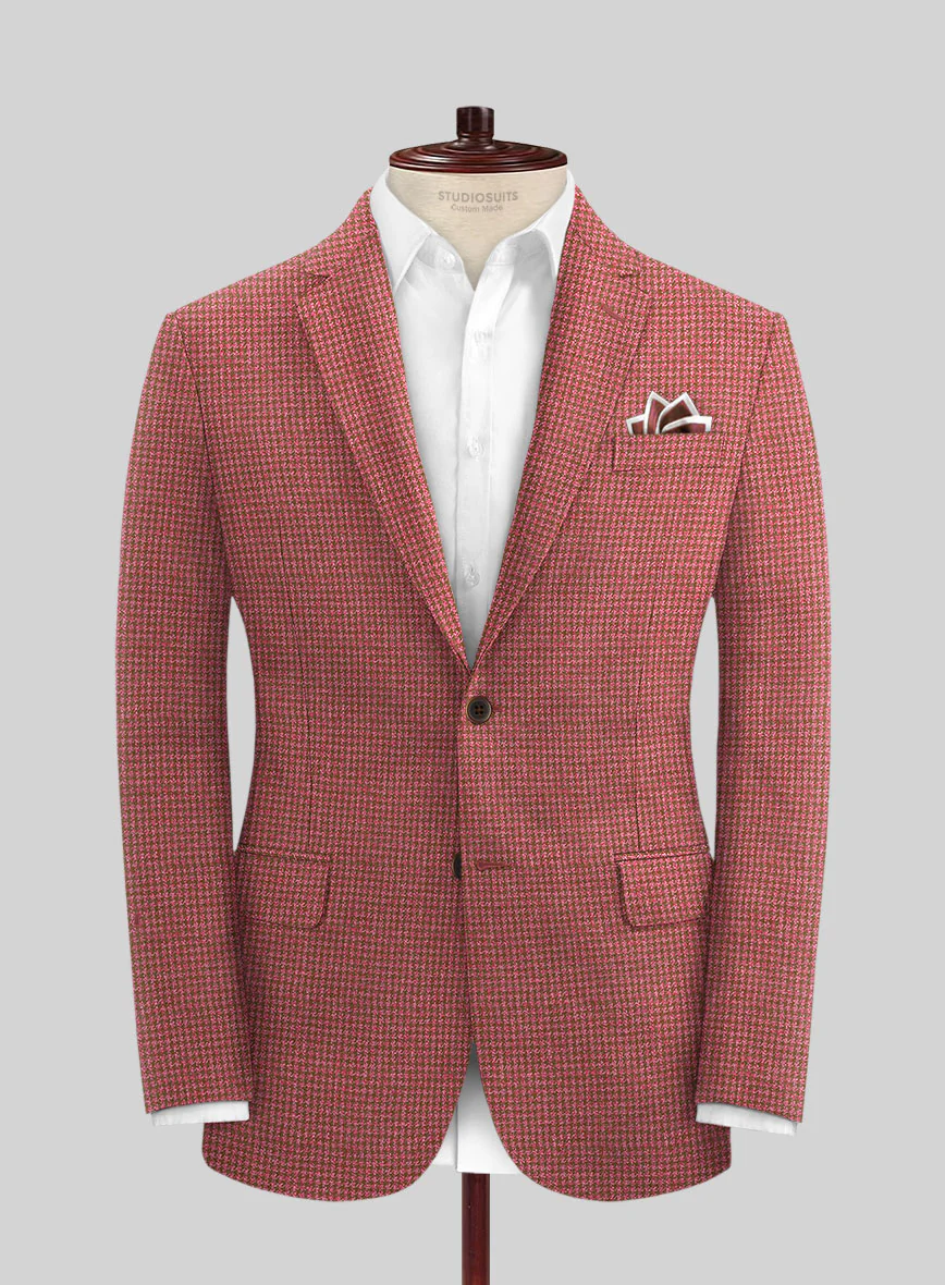 Italian Prato Tango Houndstooth Linen Suit - Image 3