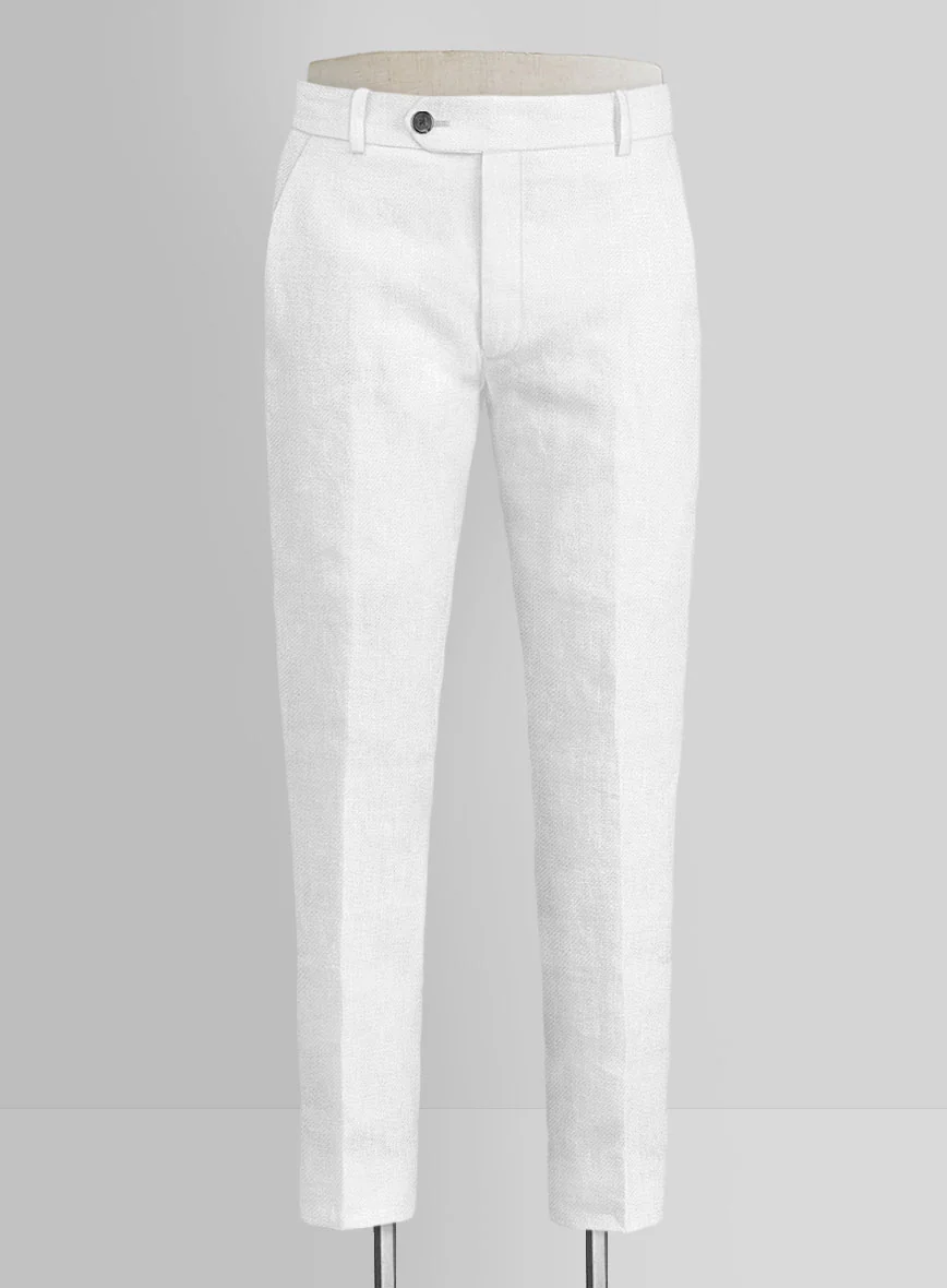 Italian Prato White Linen Pants - Image 2
