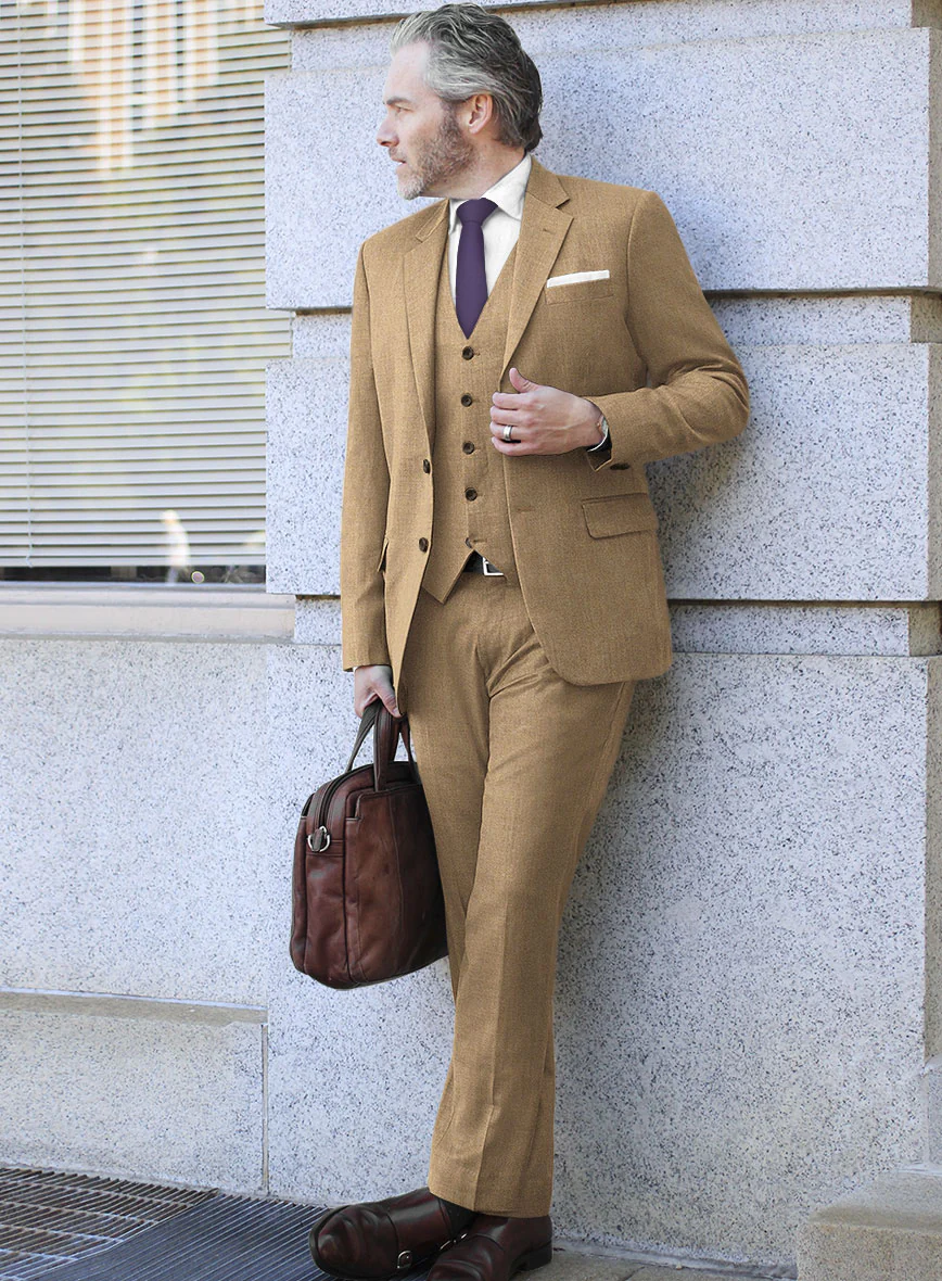 Italian Prima Caramel Wool Suit - Image 2